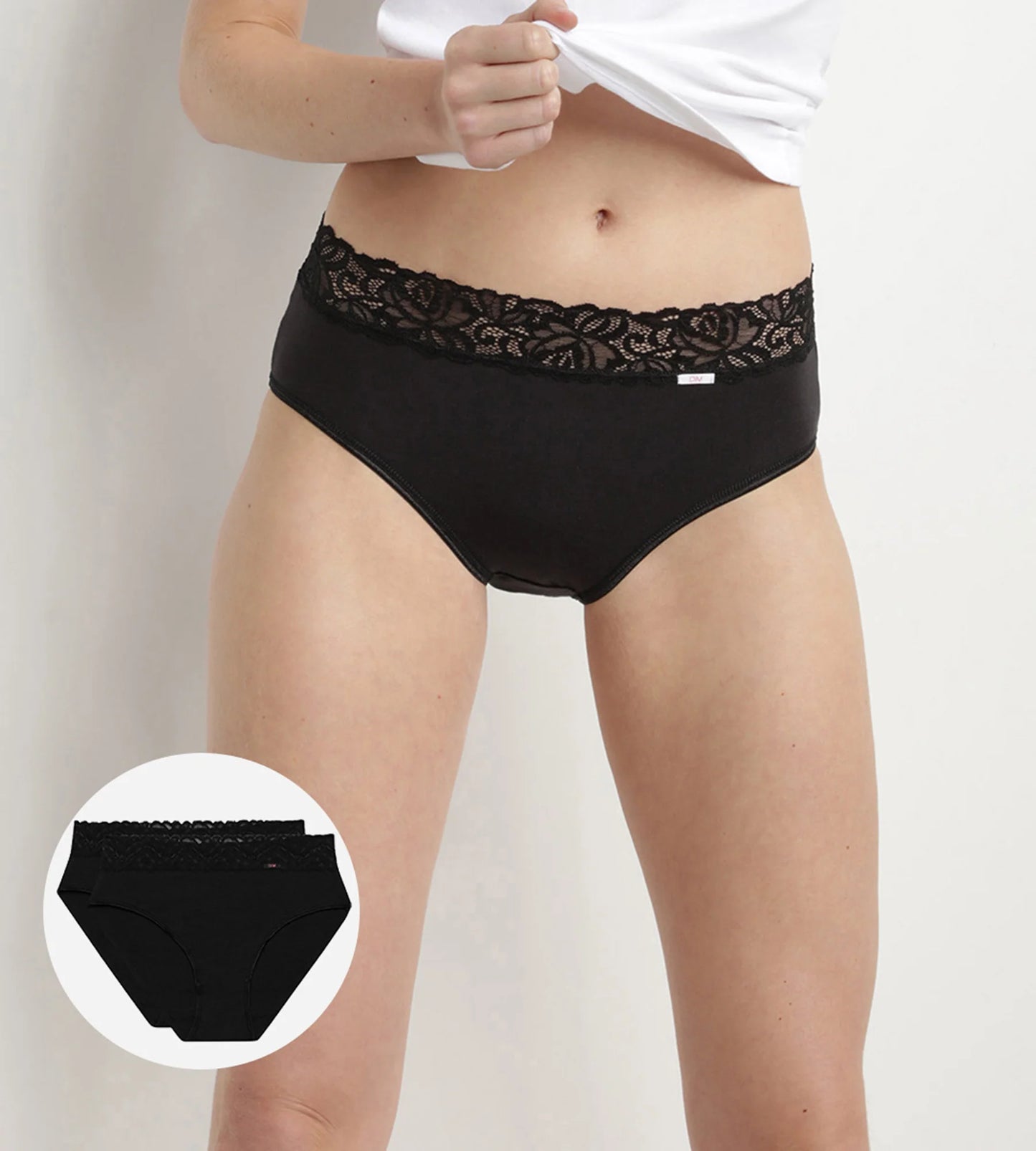 Coton Plus Féminine high rise bikini knickers 2 pör - D4A94